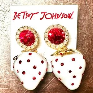 Betsey Johnson Strawberry Dangle Earrings